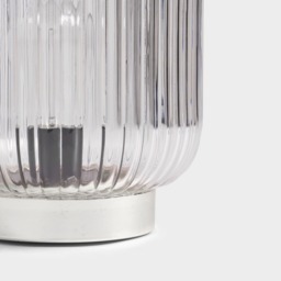OHS Glass Battery Operated Table Lamp - Clear/Silver - thumbnail 5