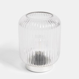 OHS Glass Battery Operated Table Lamp - Clear/Silver - thumbnail 3