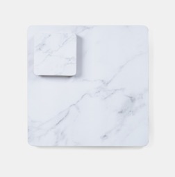 OHS Place Mats and Coaster Set, 4 Pack - White Marble - thumbnail 5