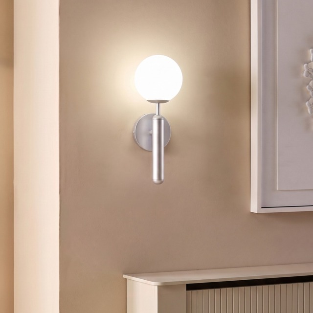 OHS Rechargeable Globe Wall Light - Silver - image 1