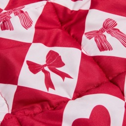 OHS Kids Heart & Bow Diamond Check Weighted Blanket, Red - 3kg - thumbnail 3