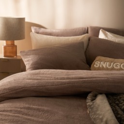 OHS Teddy Fleece Duvet Cover Set, Natural - Double - thumbnail 2