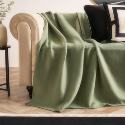OHS Plain Fleece Throw, Evergreen - 125 x 150cm - thumbnail 1