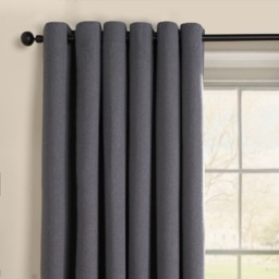 "OHS Woven Texture Eyelet Ultra Blackout Curtains, Charcoal - 66 x 90""" - thumbnail 2
