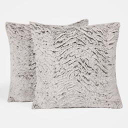 OHS Faux Fur Two Tone Cushion Covers - Natural - thumbnail 5