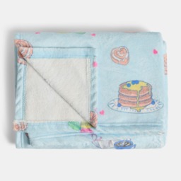 OHS Breakfast Print Ultra Soft Throw - Blue - thumbnail 2