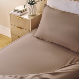 OHS Plain Dyed Fitted Sheet, Natural - King - thumbnail 1