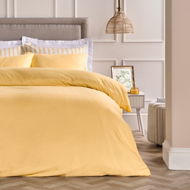 OHS Plain Duvet Cover Set, Lemon - Single - image 1