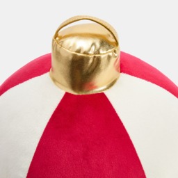 OHS Bauble Shaped Cushion - Red/White - thumbnail 2