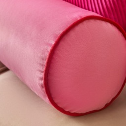OHS Matte Velvet Bolster Cushion - Pink/Red - thumbnail 2