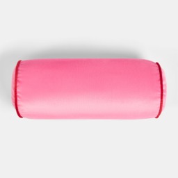 OHS Matte Velvet Bolster Cushion - Pink/Red - thumbnail 3