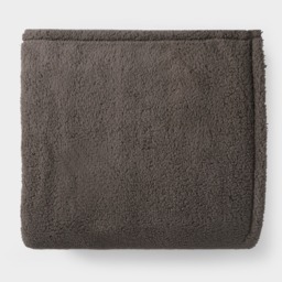 OHS Teddy Fleece Throw, Dark Grey - 150 x 200cm - thumbnail 5