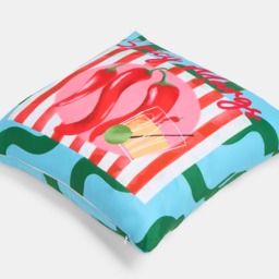 OHS Indoor/Outdoor Spicy Margs Slogan Cushion Covers, Blue/Green - 45 x 45cm - thumbnail 4