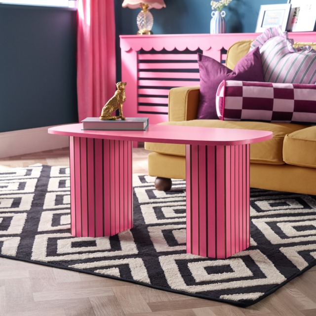 OHS Madison Ribbed Coffee Table - Hot Pink - image 1