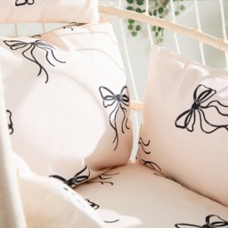 OHS Bow Print Egg Chair Cushion with Headrest - Monochrome - thumbnail 3