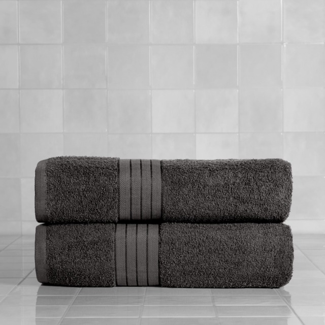 OHS 100% Cotton 2 Jumbo Bath Sheets - Charcoal - image 1