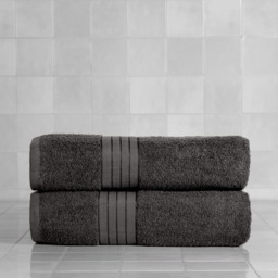 OHS 100% Cotton 2 Jumbo Bath Sheets - Charcoal - thumbnail 1