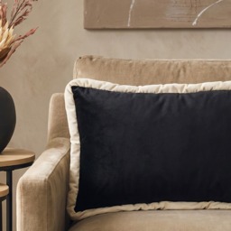 OHS Matte Velvet Jumbo Piped Edge Filled Cushion - Monochrome - thumbnail 2