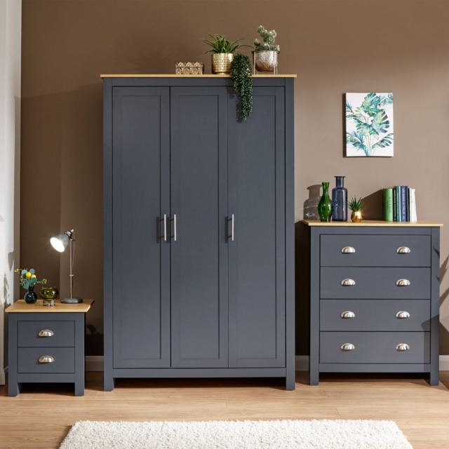 Lancaster 4 Piece Bedroom Furniture Set - Slate Blue