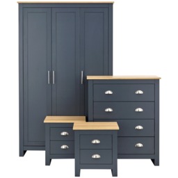Lancaster 4 Piece Bedroom Furniture Set - Slate Blue - thumbnail 3