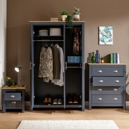 Lancaster 4 Piece Bedroom Furniture Set - Slate Blue - thumbnail 2