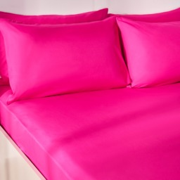 OHS Plain Dyed Deep Fitted Sheet, Hot Pink - Double