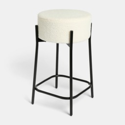 OHS Boucle Bar Stool - White - thumbnail 2
