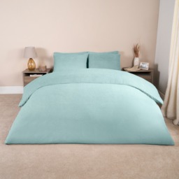 OHS Teddy Fleece Duvet Cover Set, Duck Egg Blue - King - thumbnail 2
