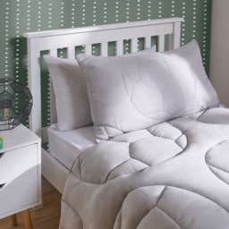 OHS Coverless Football Quilted 7.5 Tog Duvet Set, Grey - Double - thumbnail 3