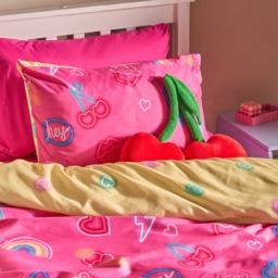 OHS Neon Lights Duvet Cover Set, Magenta - Single - thumbnail 2