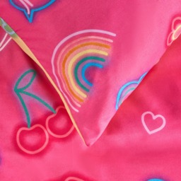 OHS Neon Lights Duvet Cover Set, Magenta - Single - thumbnail 3