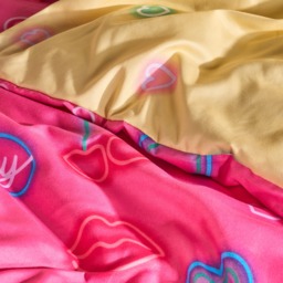 OHS Neon Lights Duvet Cover Set, Magenta - Single - thumbnail 4
