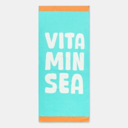 OHS Vitamin Sea Slogan Beach Towel - Sea Blue - thumbnail 3