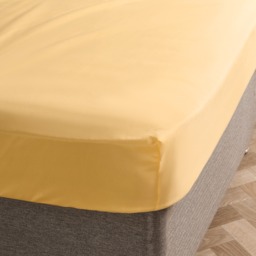 OHS Plain Dyed Fitted Sheet, Lemon - Single - thumbnail 3
