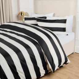 OHS Mono Stripe Duvet Cover Set, Monochrome - Double - thumbnail 2