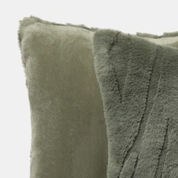 OHS 2-Pack Carved Faux Fur Cushion Covers, Woodland Green - 45 x 45 cm - thumbnail 4