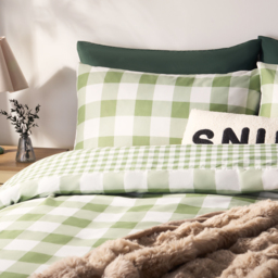 OHS Gingham Duvet Set, Sage - King - thumbnail 3