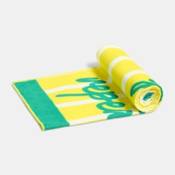 OHS Eat Sleep Beach Slogan Beach Towel - Yellow - thumbnail 4