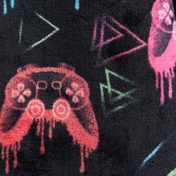 OHS Kids Neon Drip Gaming Print Hoodie Blanket - Black - thumbnail 5