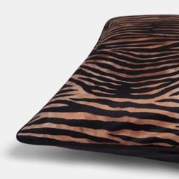 OHS Zebra Print Matte Velvet Cushion Covers, Black - 45 x 45cm - thumbnail 4