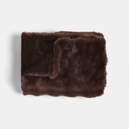 OHS Bubble Faux Fur Throw - Brown - thumbnail 3