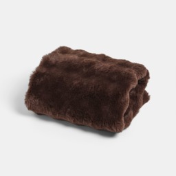 OHS Bubble Faux Fur Throw - Brown - thumbnail 2