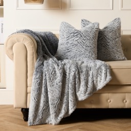 OHS Faux Fur Two Tone Cushion Covers - Grey - thumbnail 5