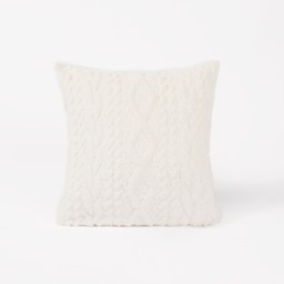 OHS 4 Pack Cable Knit Cushion Covers with Cushion - Cream - thumbnail 3