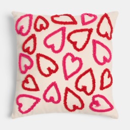 OHS Tufted Hearts Cushion - Red/Pink - thumbnail 4