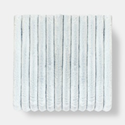 OHS Two Tone Faux Fur Thick Ribbed Throw - Navy/White - thumbnail 5