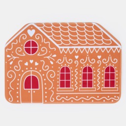 OHS Washable Christmas Gingerbread House Mat - Brown - thumbnail 3