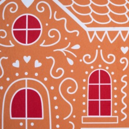 OHS Washable Christmas Gingerbread House Mat - Brown - thumbnail 4