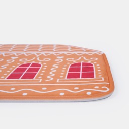 OHS Washable Christmas Gingerbread House Mat - Brown - thumbnail 5