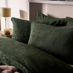 OHS Teddy Fleece Duvet Cover Set, Woodland Green - Double - thumbnail 3